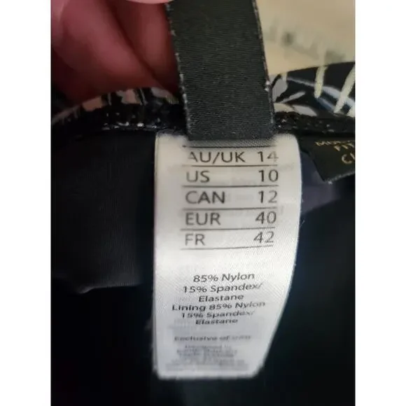 Nip Tuck Swim Palm Foil Twist Front Tummy Control Swimsuit sz 10 modest slimming - Picture 7 of 10